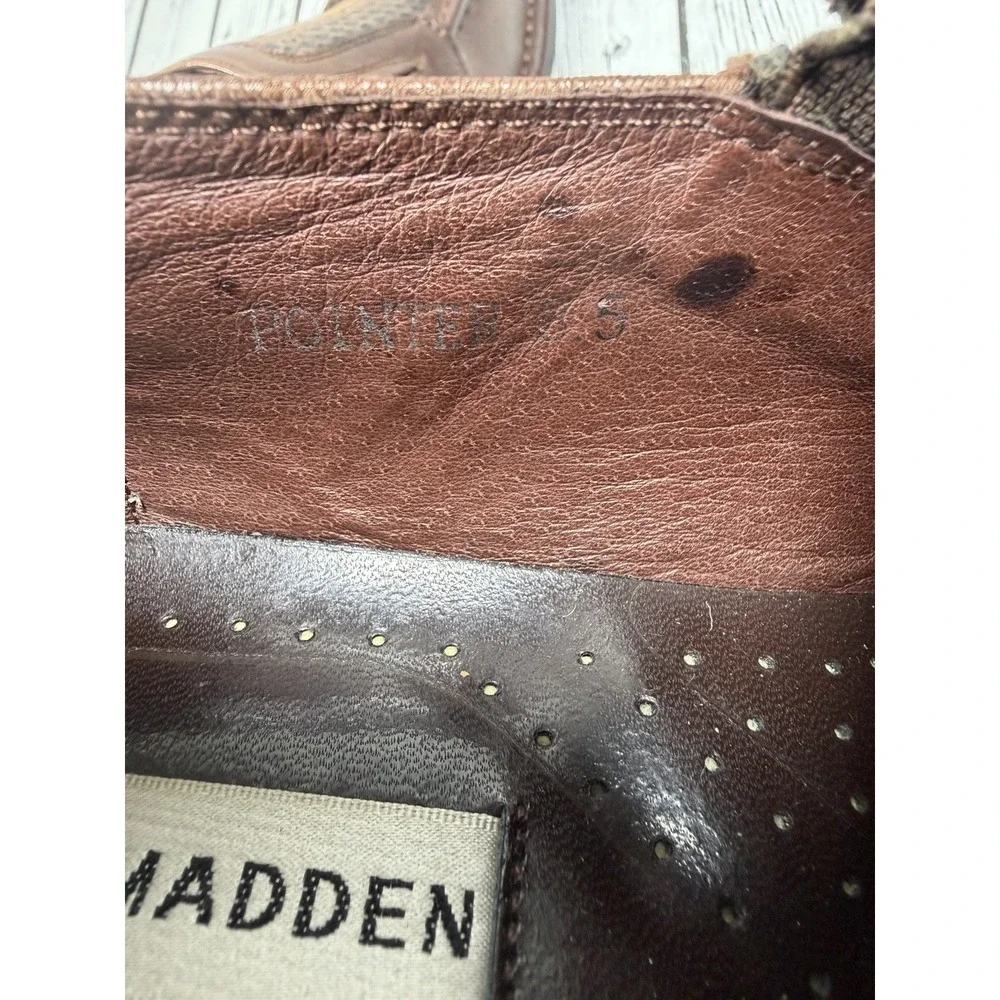 Steve Madden Pointer Cognac Snake Men's Size 8.5 Dress Loafers Shoes Pre-owned